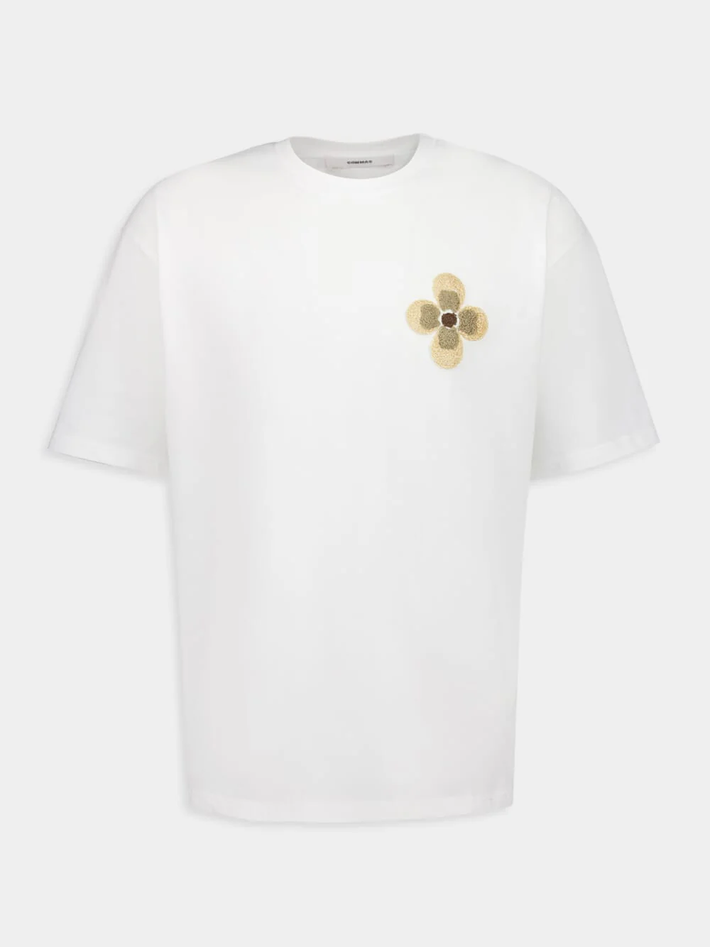 Ecru Floral Bouclé Embroidered T-Shirt - Image 2