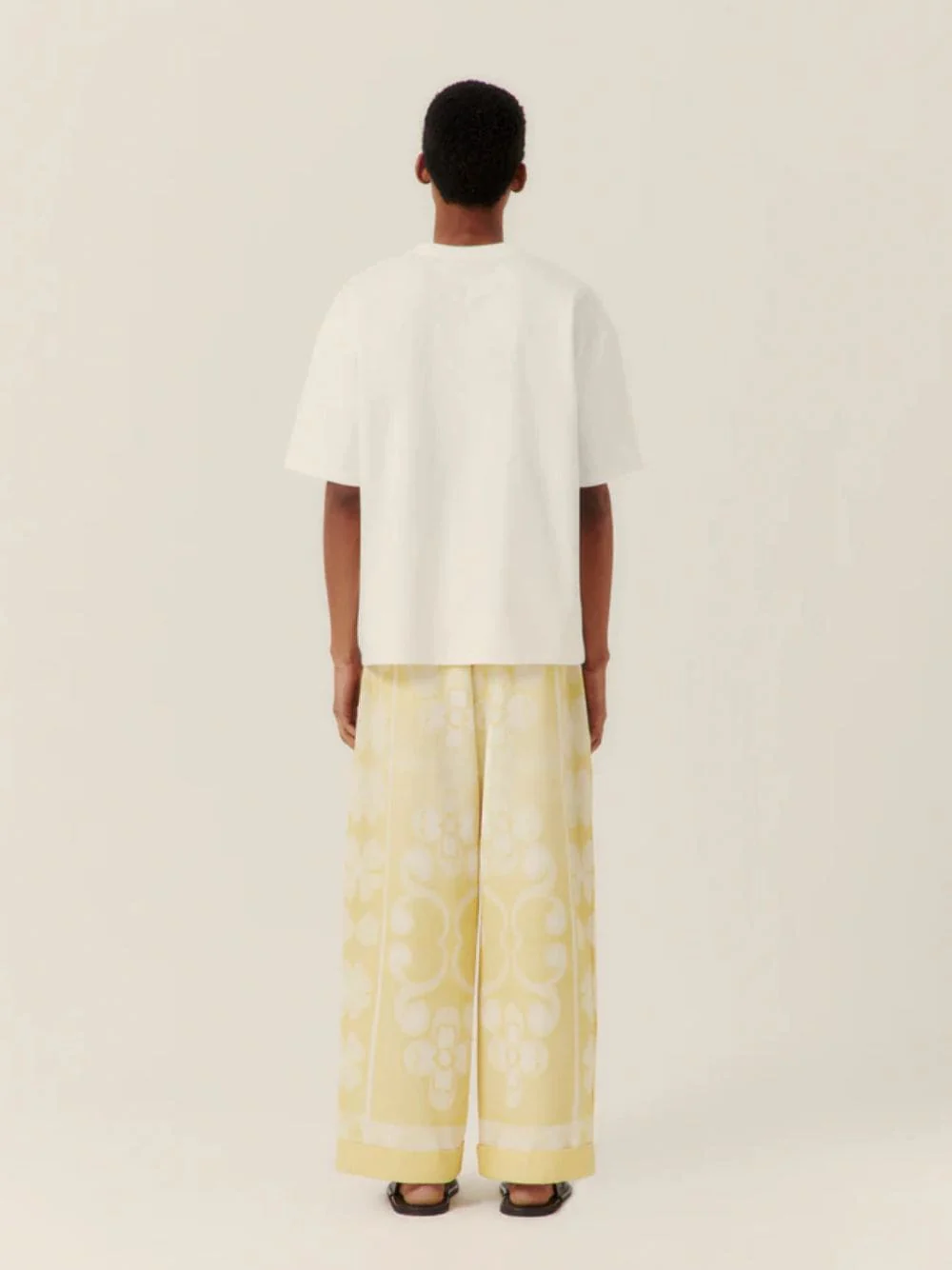 Ecru Floral Bouclé Embroidered T-Shirt - Image 3