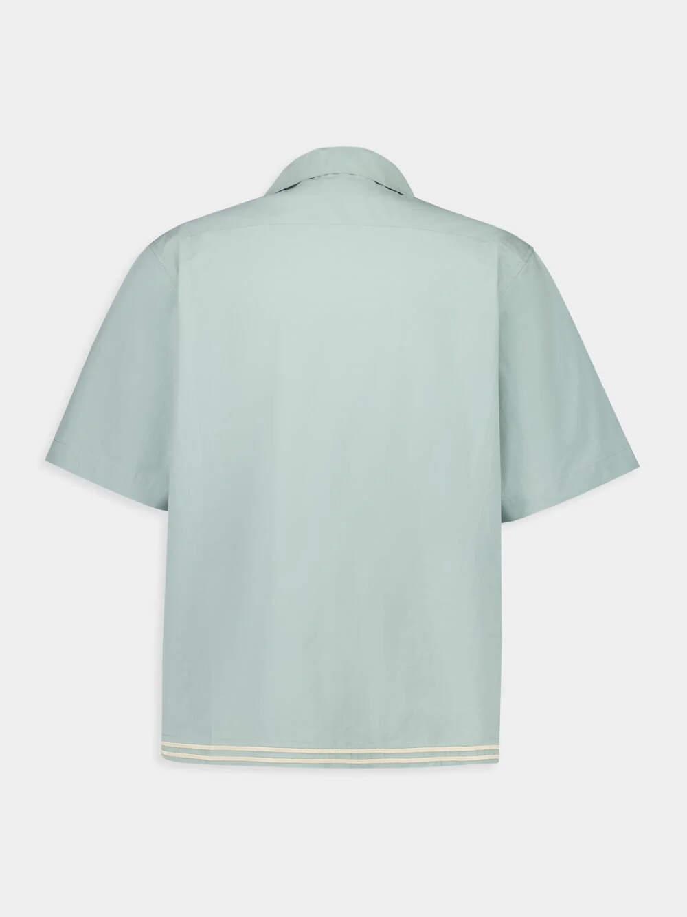 Light Blue Braided Camp Collar Shirt - Image 2