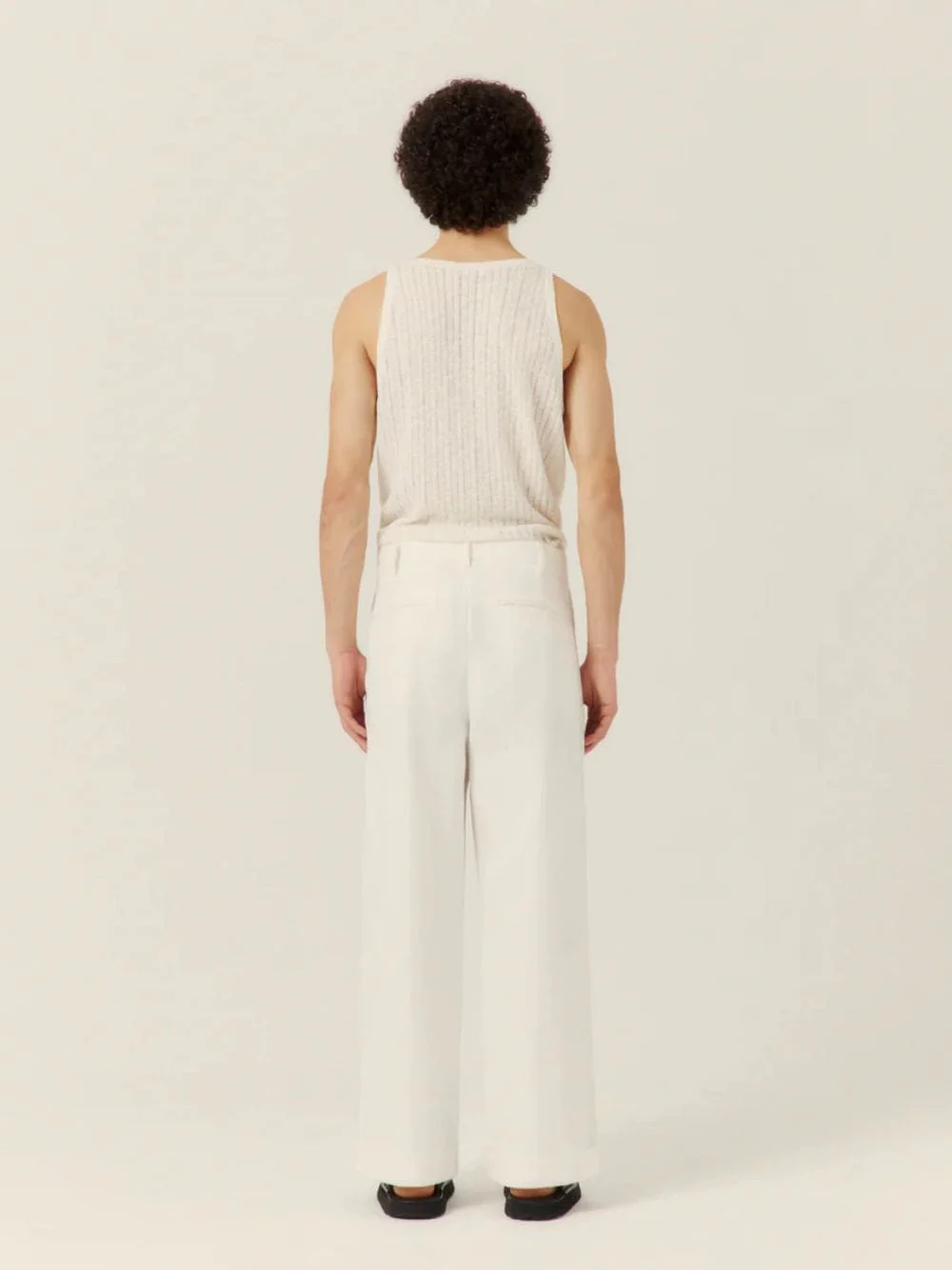 Off-White Pointelle Knit Tank - Image 3