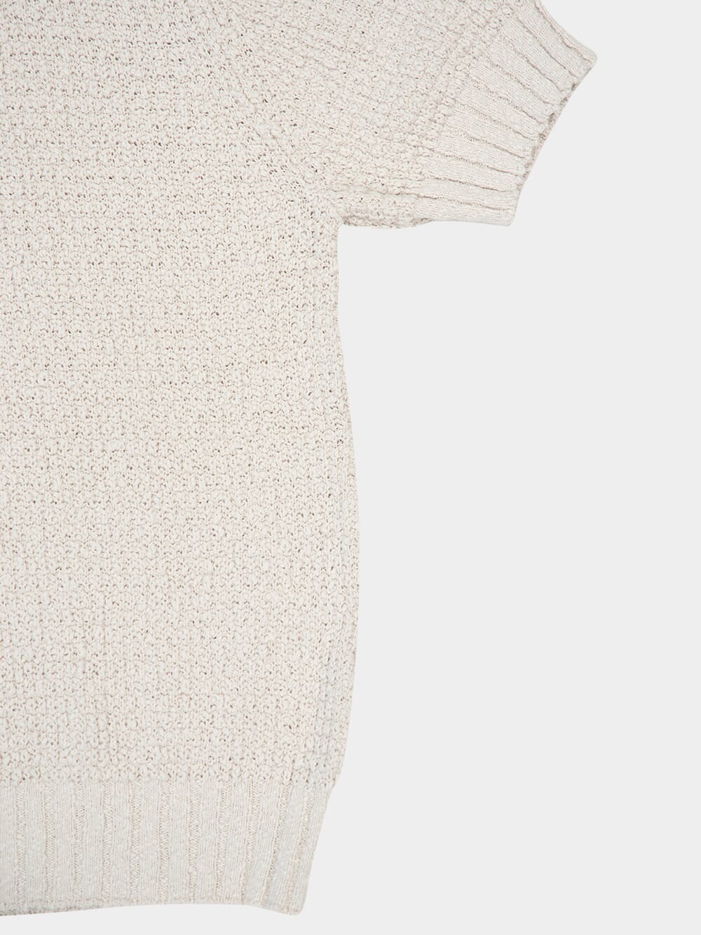 Off White Textured Knit Polo - Image 6