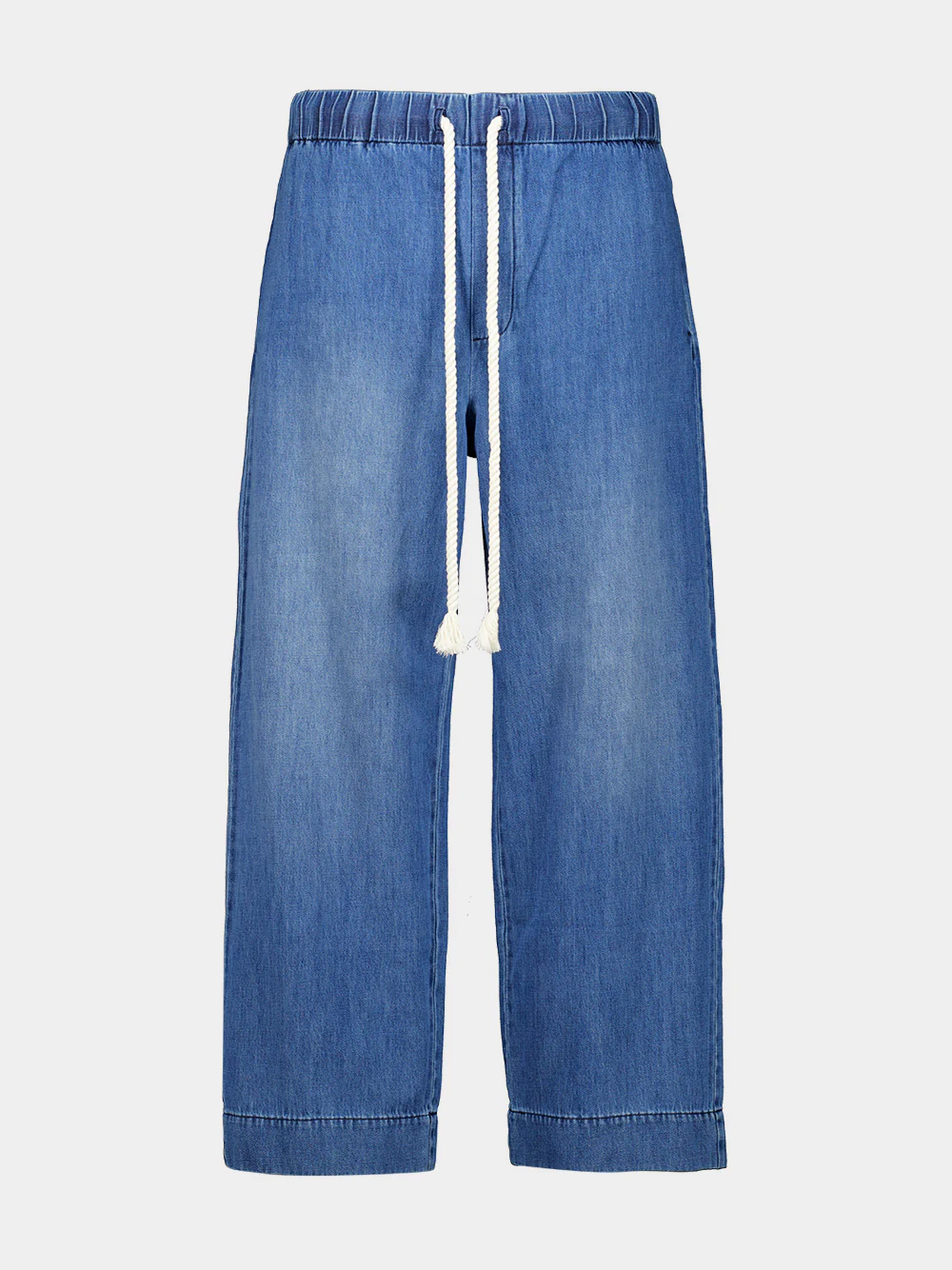 Denim Blue Cotton Hemp Trousers - Image 2