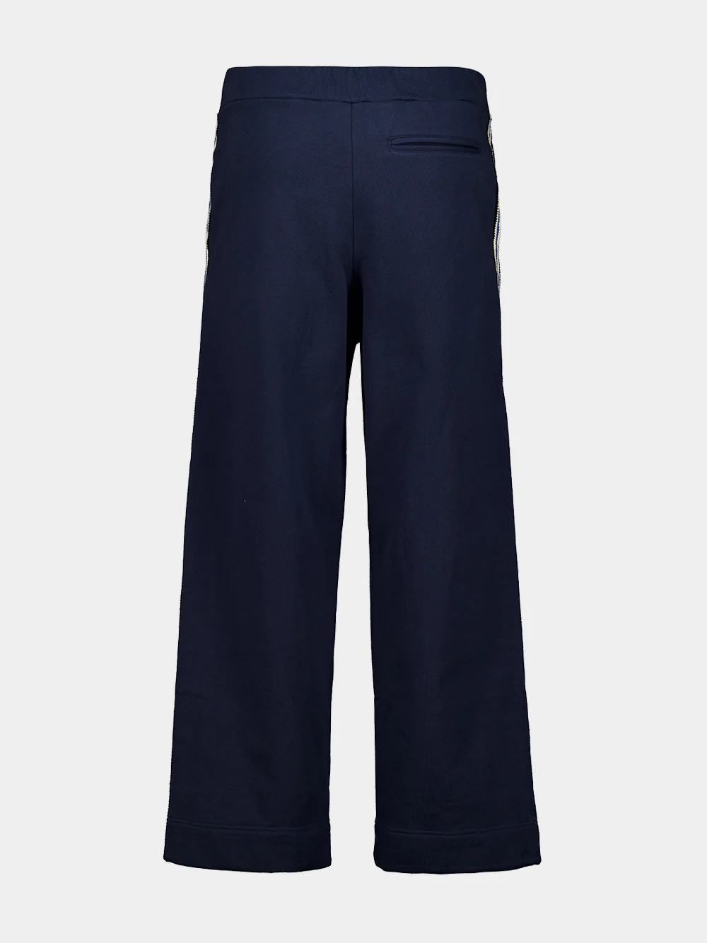 Midnight Navy Crochet Stripe Jersey Trousers - Image 2