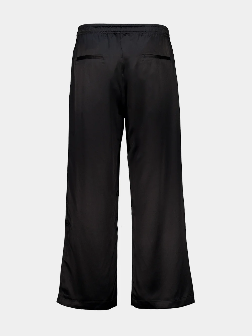 Black Wide Leg Silk Trousers - Image 2