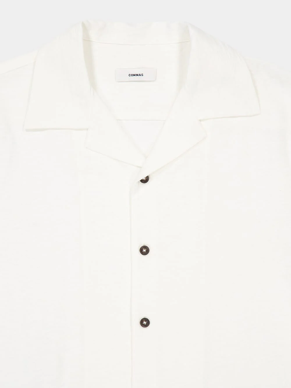 White Braided Camp Collar Shirt - Image 3