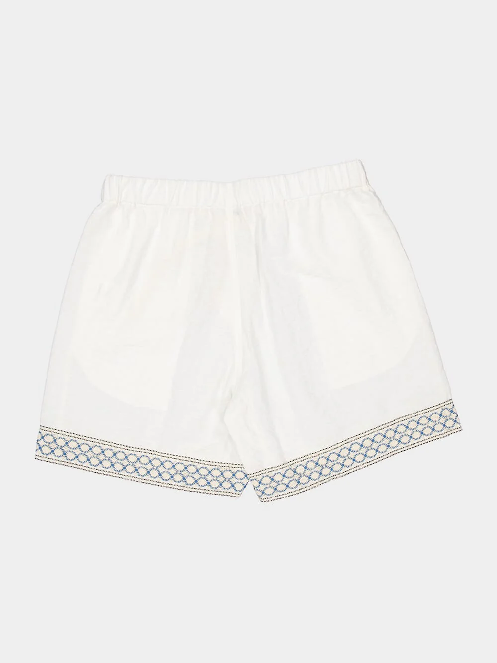 White Braided Shorts with Crochet Trim - Image 5