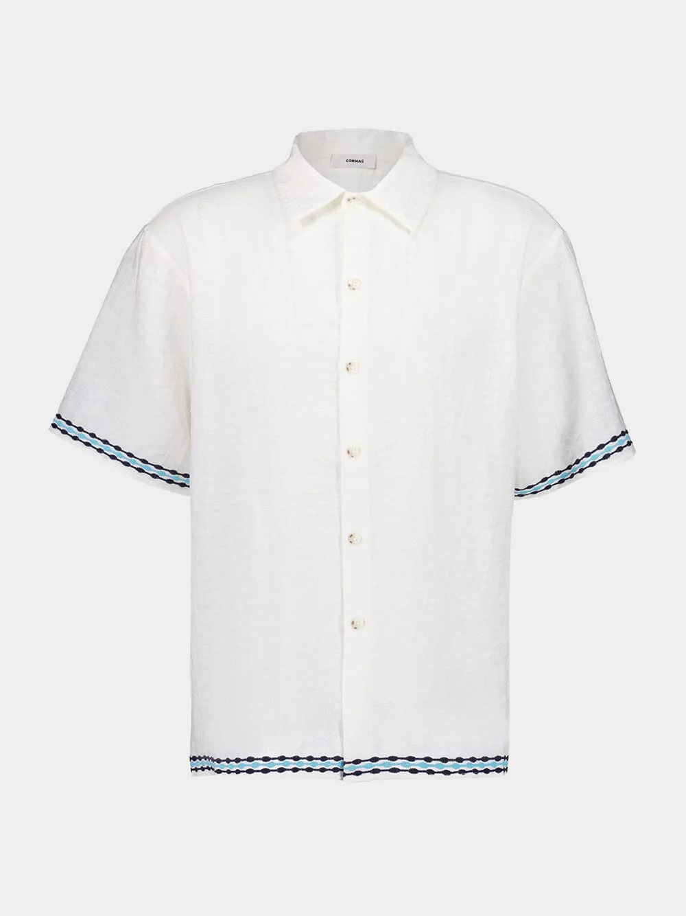 White Frequency Embroidered Shirt
