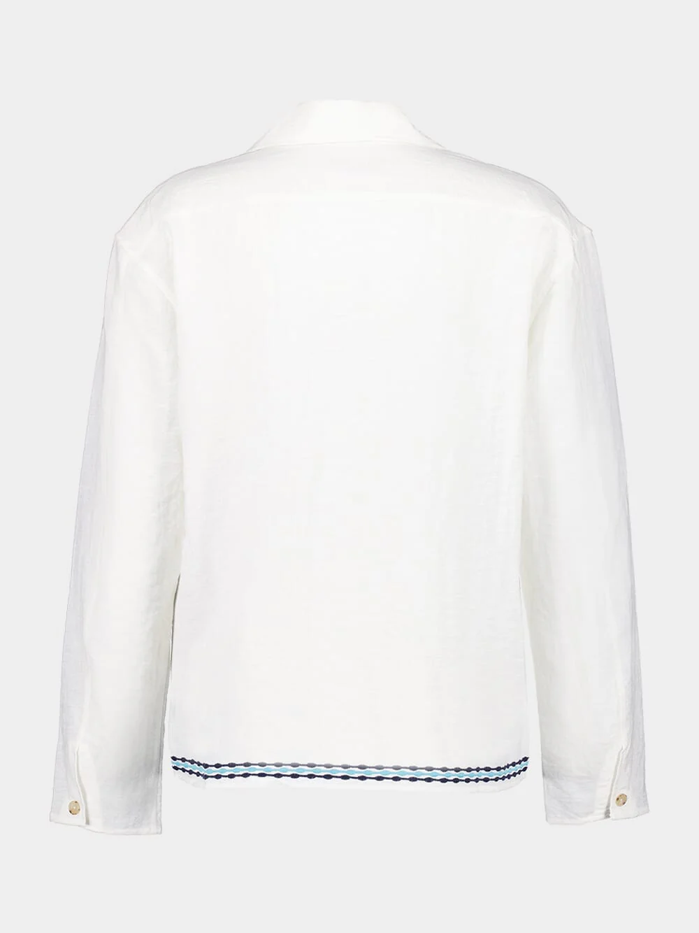 White Frequency Embroidered Tie Shirt - Image 3
