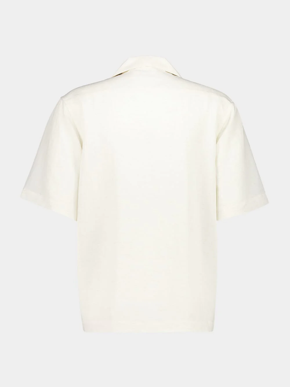 White Shell Embroidered Camp Collar Shirt - Image 4