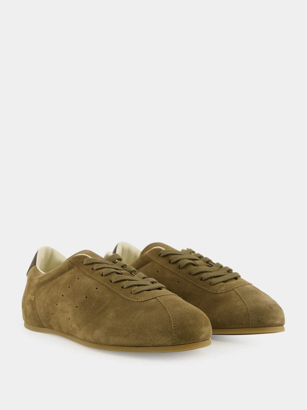 Olive Green Suede Low-Top Sneakers - Image 3