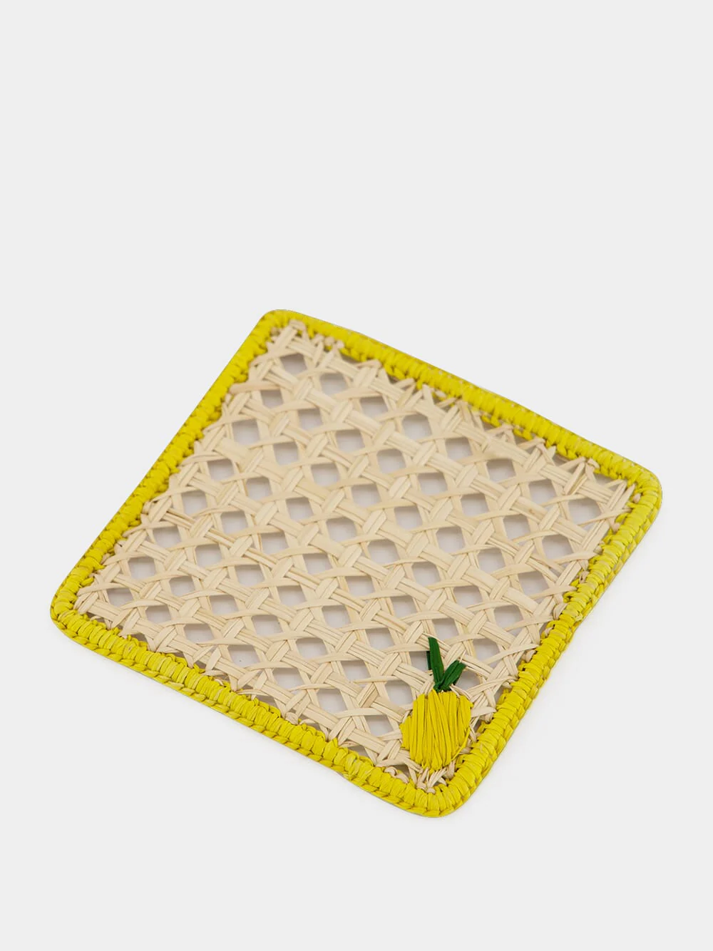 Natural and Yellow Iraca Palm Lemon Coaster - Image 3
