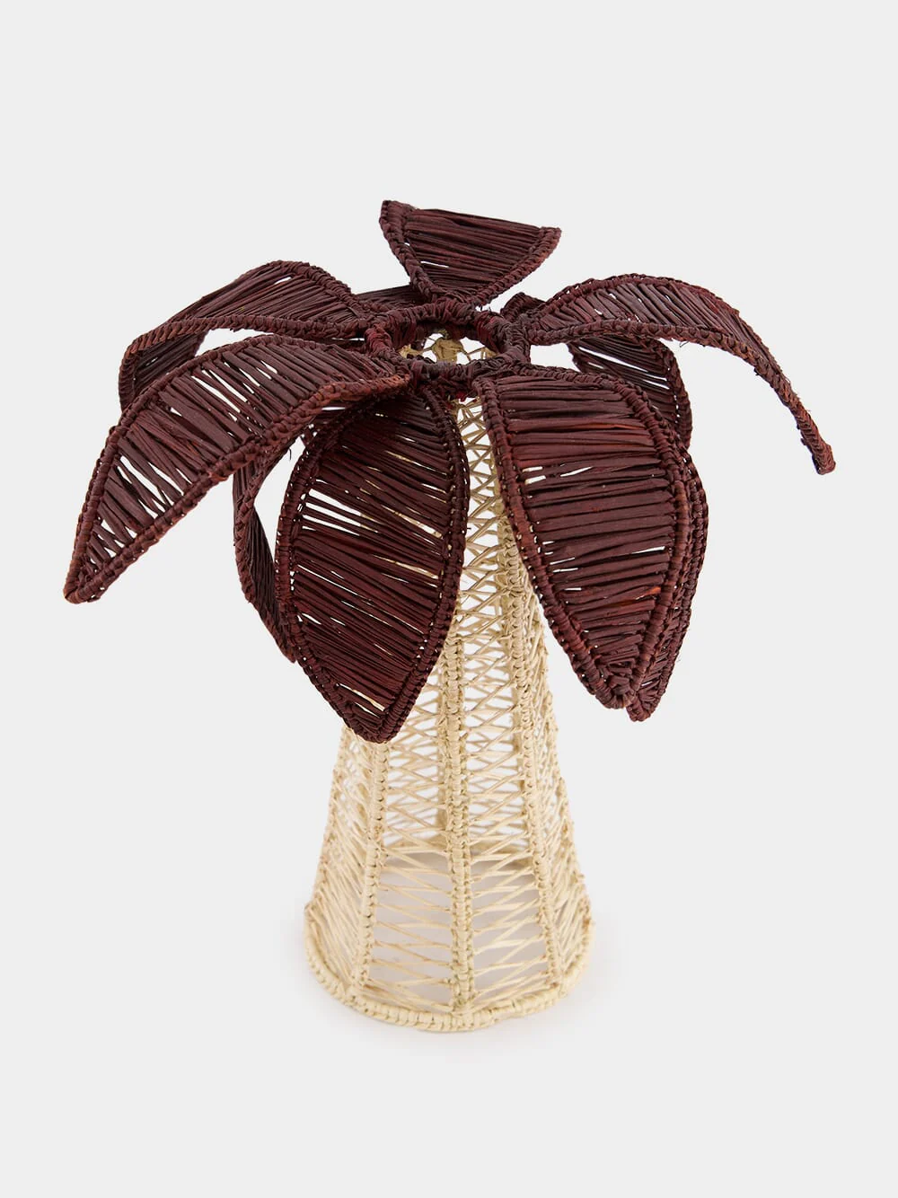 Burgundy Palm Tree Iraca Medium Candle Holder - Image 2