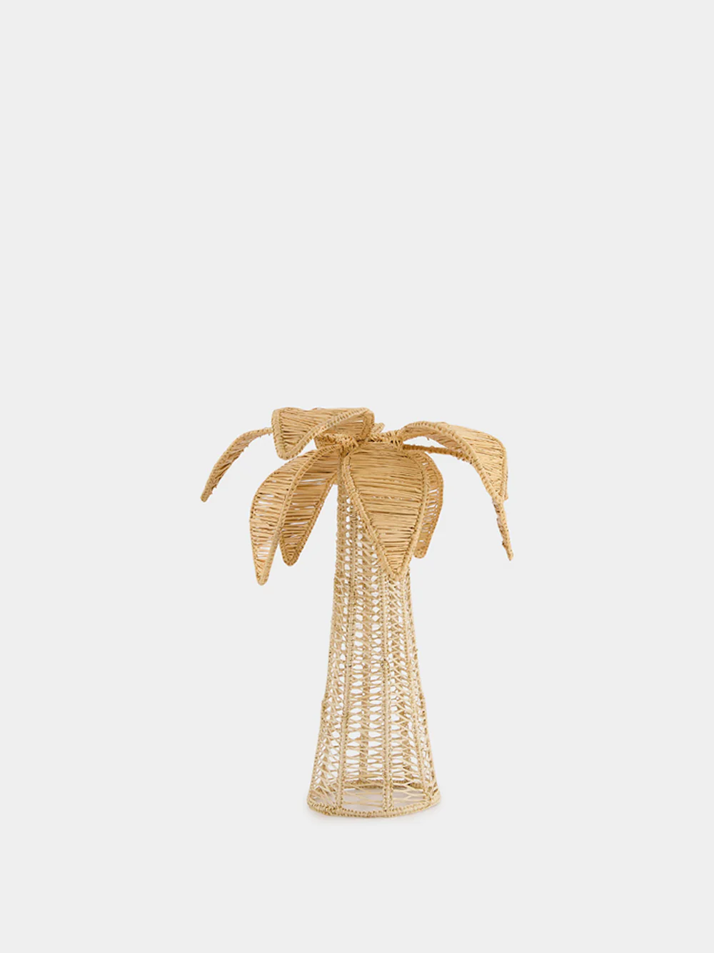 Dark Beige Palm Tree Iraca Medium Candle Holder - Image 2