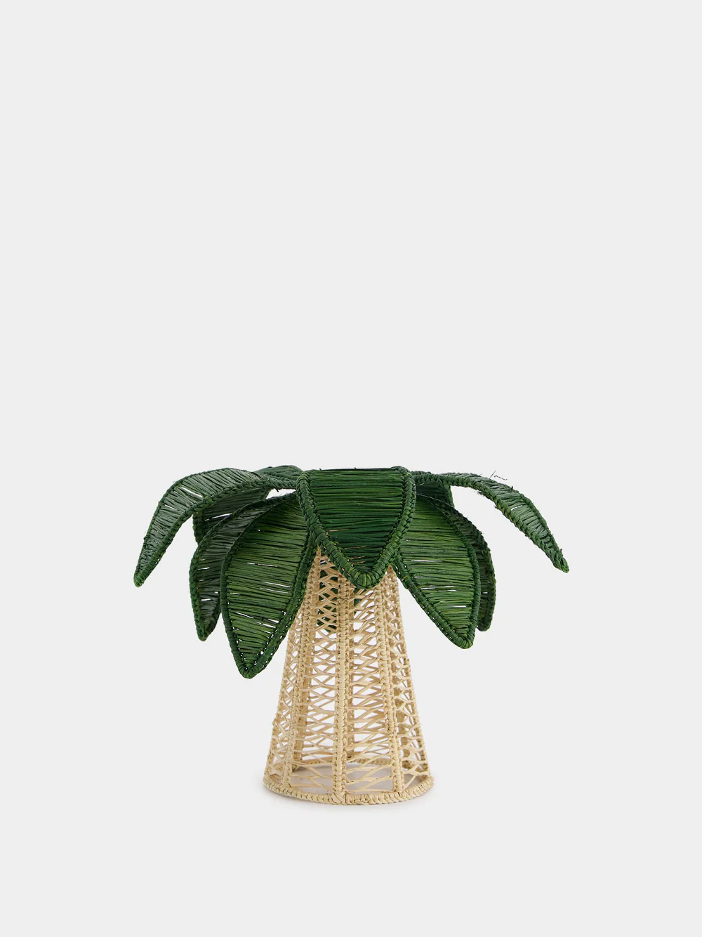 Dark Green Palm Tree Iraca Small Candle Holder - Image 2