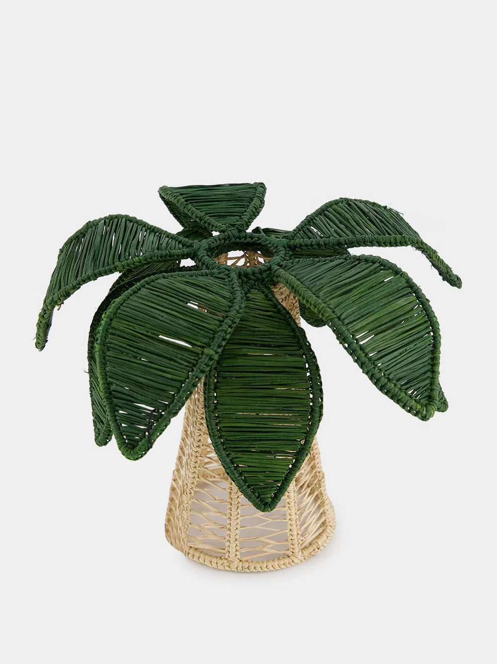 Dark Green Palm Tree Iraca Small Candle Holder - Image 3