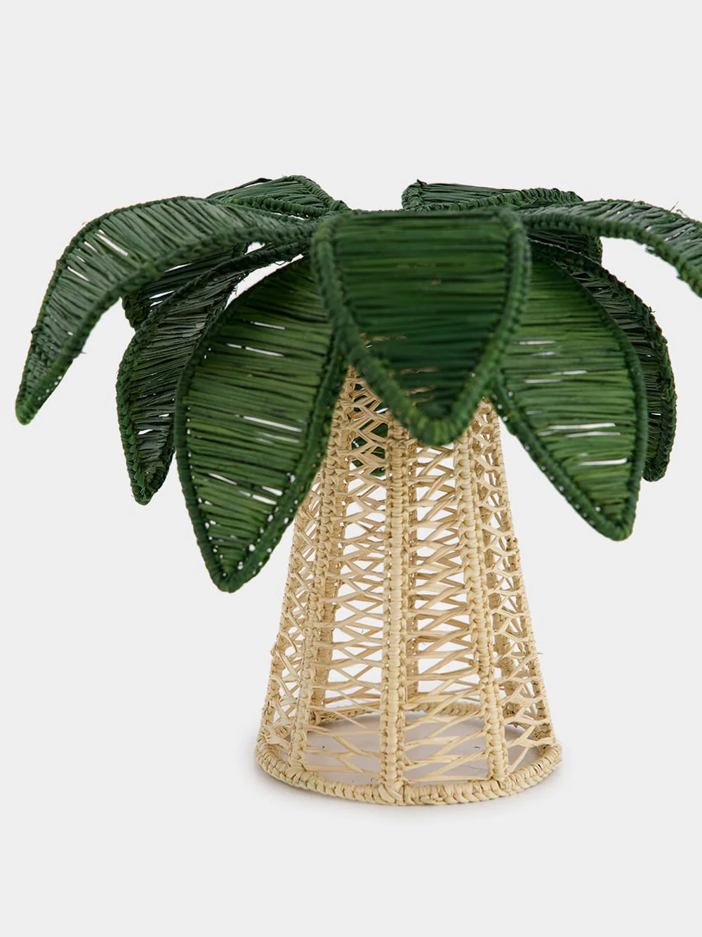 Dark Green Palm Tree Iraca Small Candle Holder - Image 4