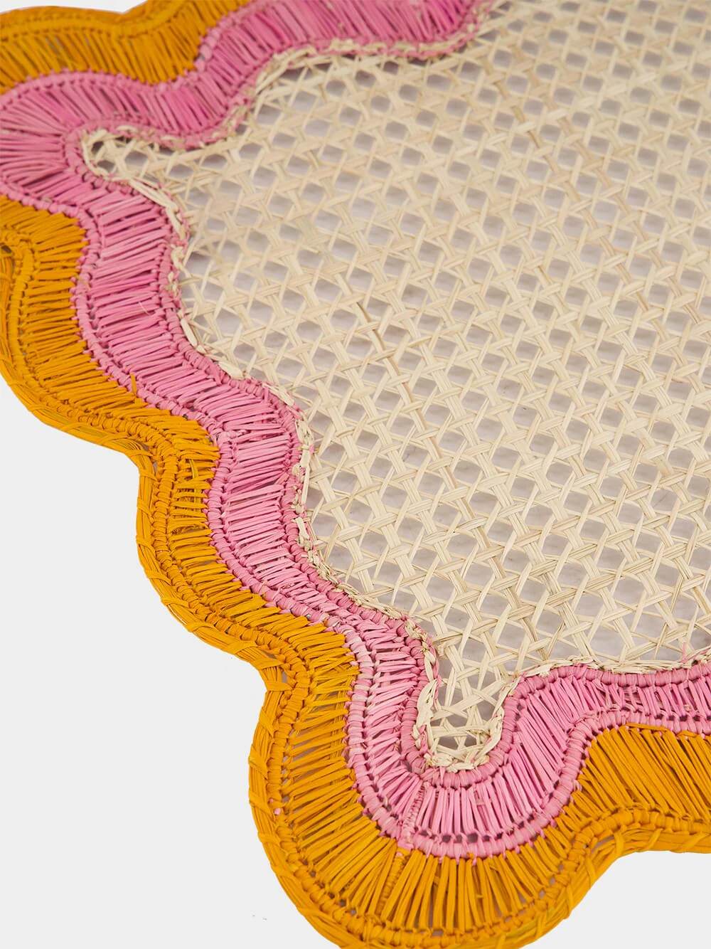 Pink and Orange Wavy Iraca Palm Placemat - Image 3