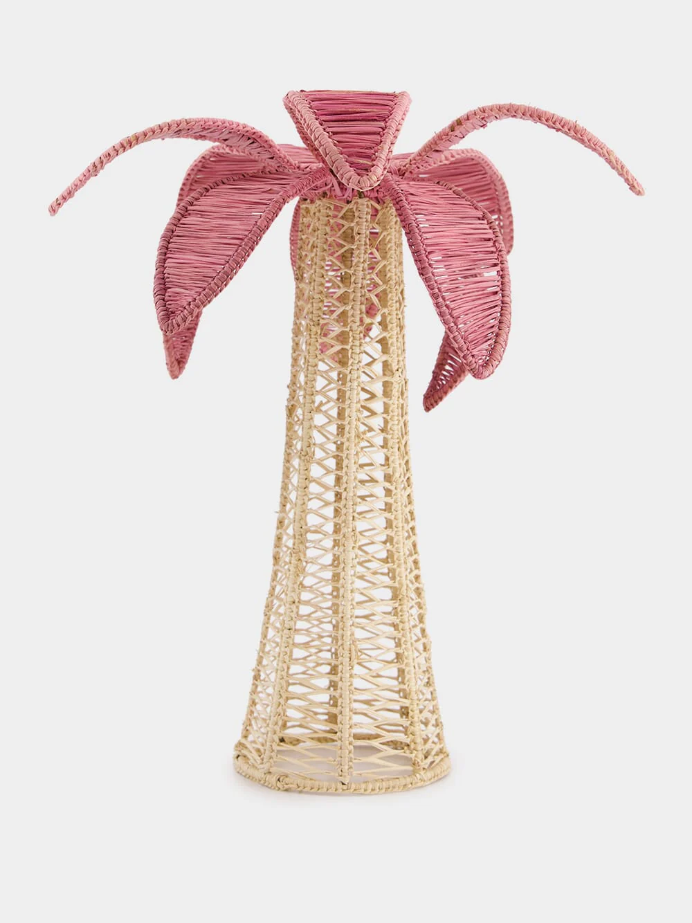 Pink Palm Tree Iraca Large Candle Holder