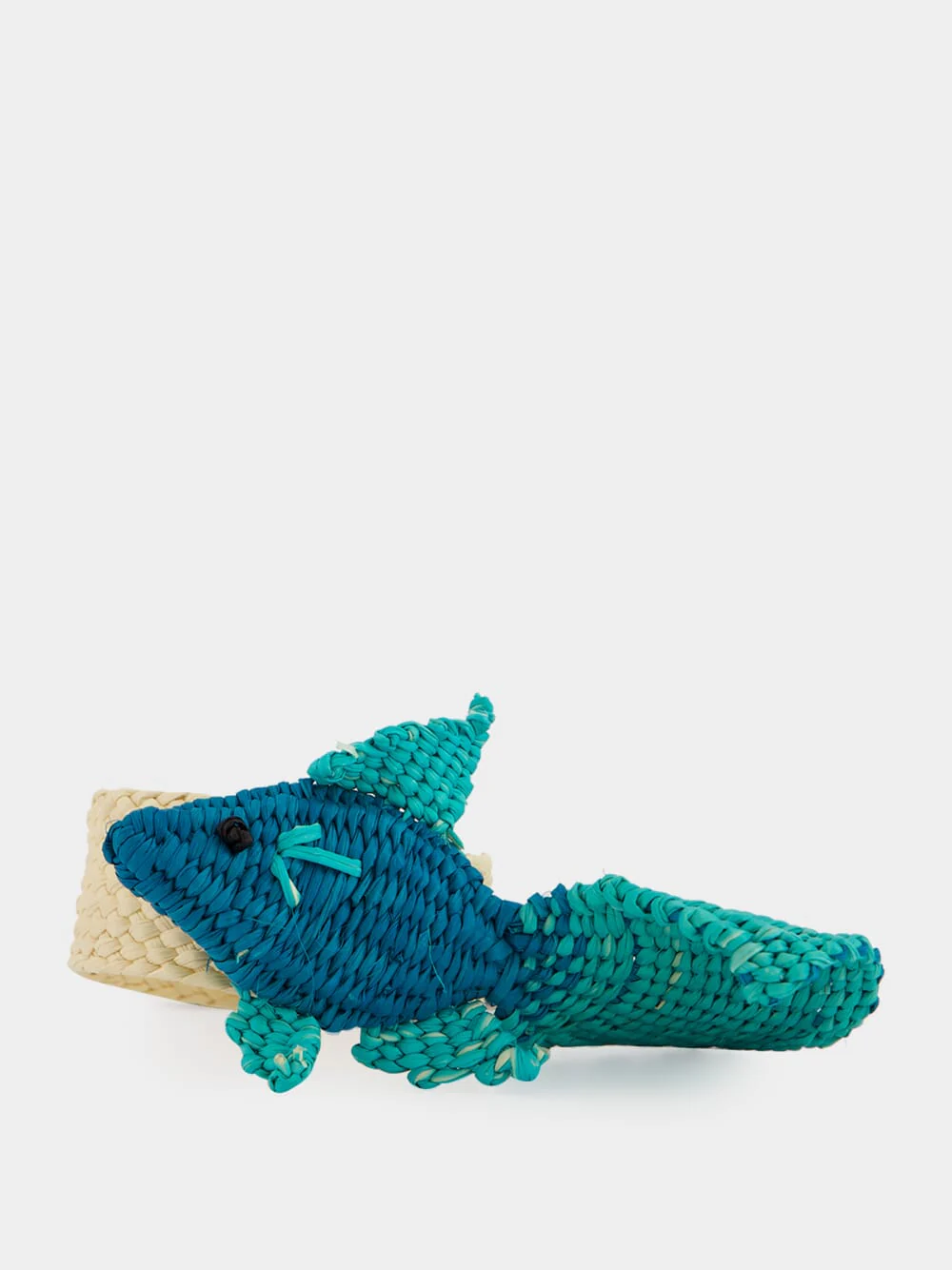 Aquamarine Toquilla Palm Fish Napkin Ring