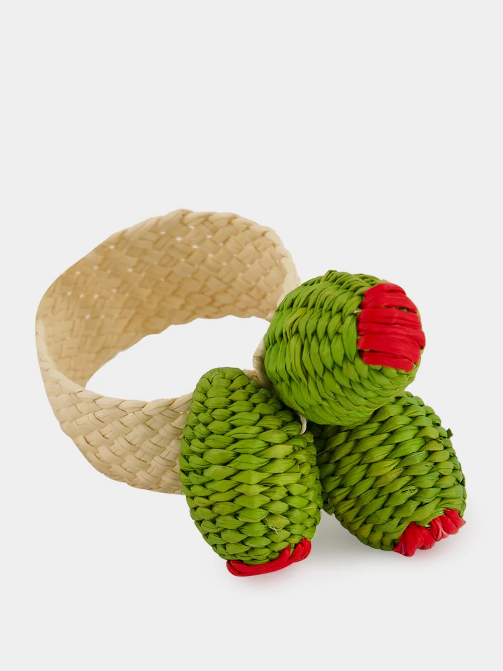 Green and Red Toquilla Palm Olives Napkin Ring - Image 2