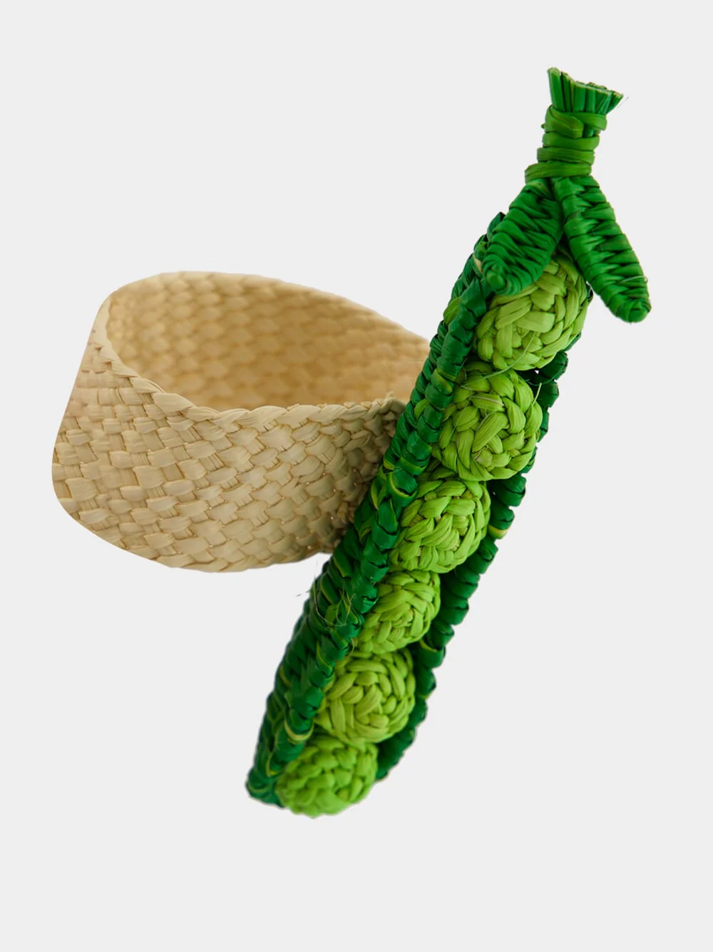 Green Toquilla Palm Peas Napkin Ring - Image 4