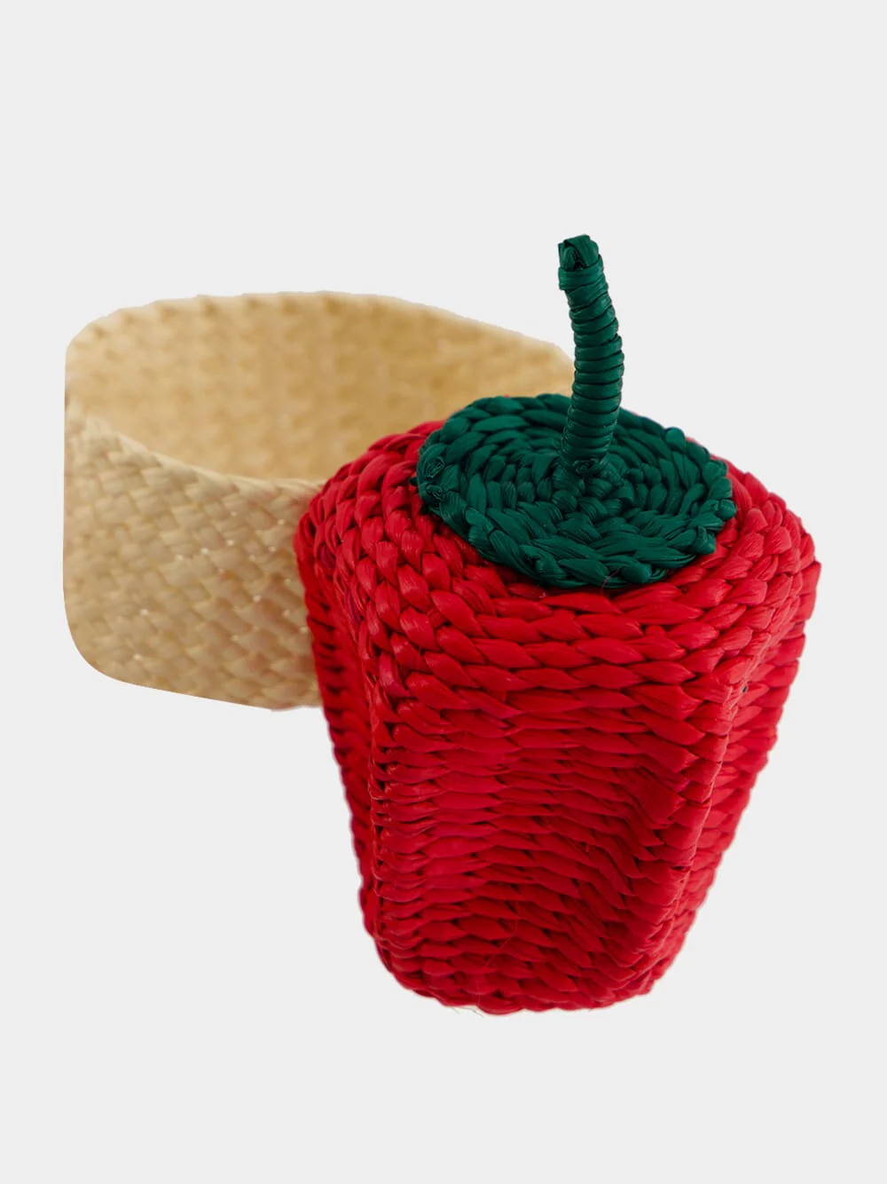 Red Toquilla Palm Bell Pepper Napkin Ring - Image 4