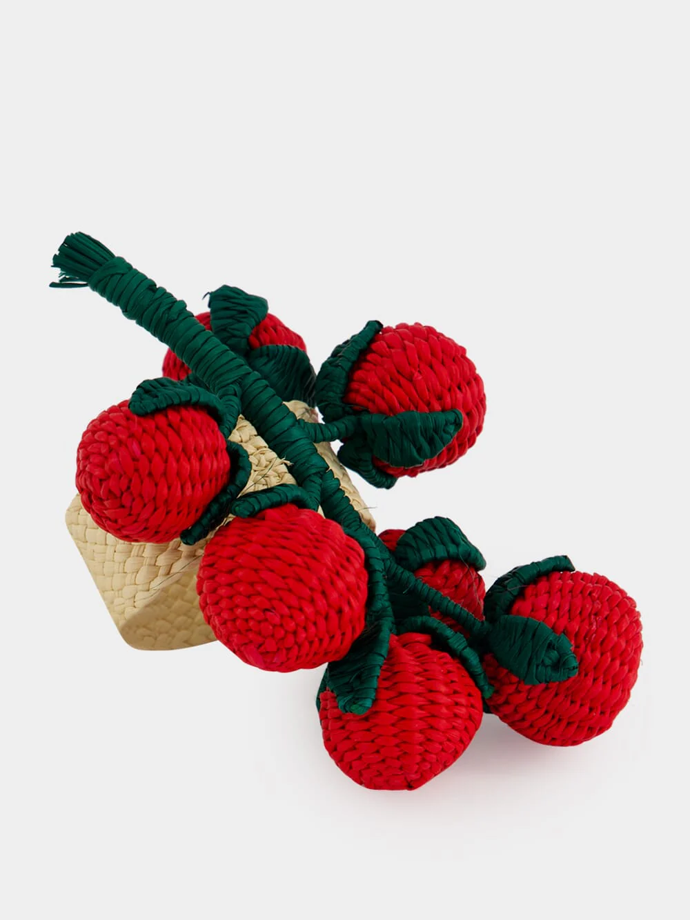 Red Toquilla Palm Tomato Branch Napkin Ring - Image 2