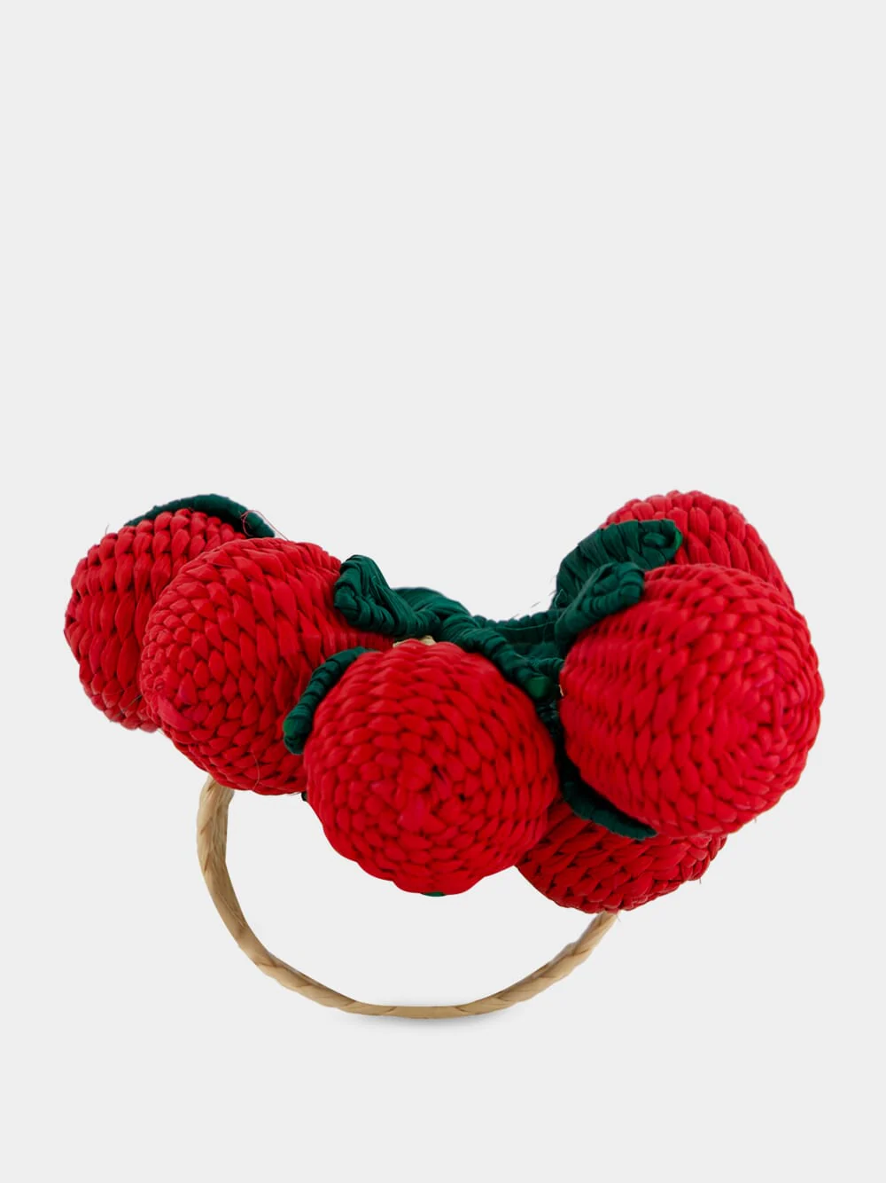 Red Toquilla Palm Tomato Branch Napkin Ring - Image 3
