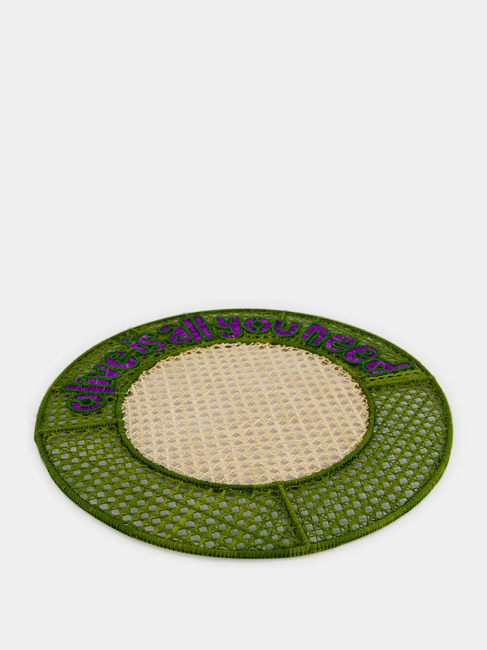 Green Iraca Palm Olive Is All You Need Placemat - Image 2