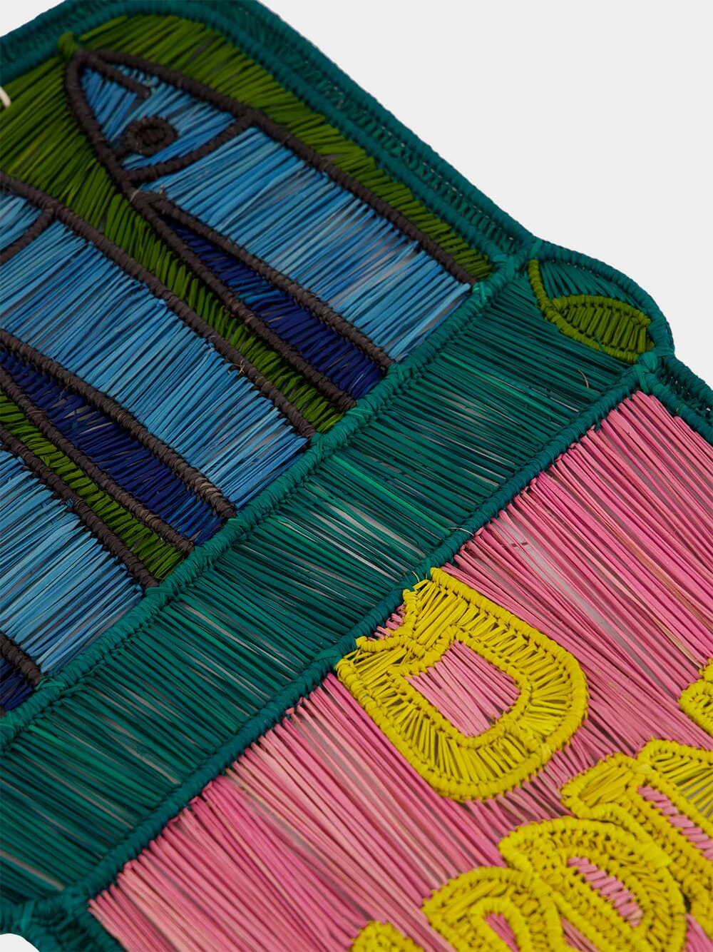 Light Pink and Dark Green Iraca Palm Sardines Placemat - Image 3