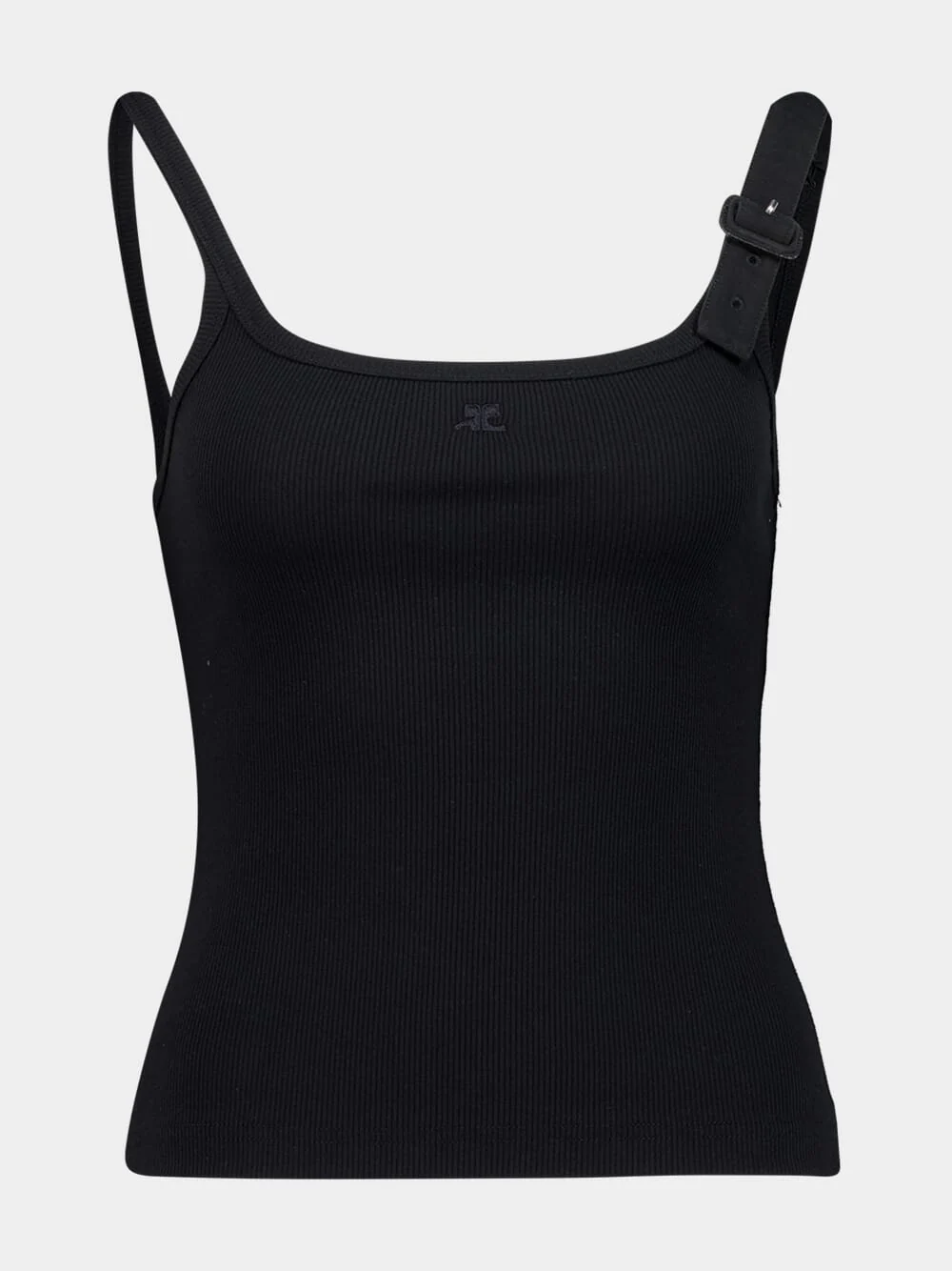 Black Buckle 90s Rib Tank Top - Image 2