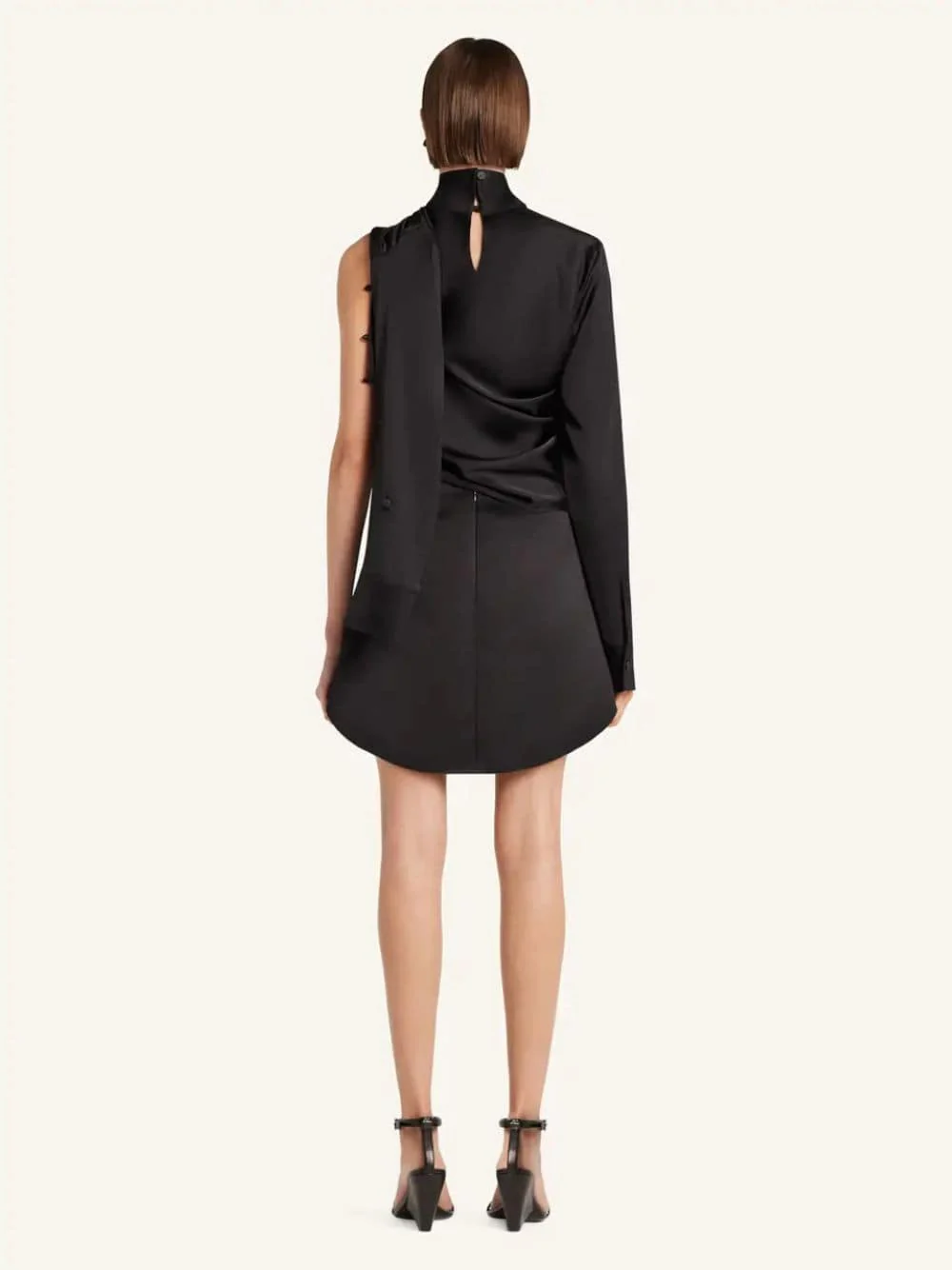Black Circle Satin Mini Skirt - Image 4