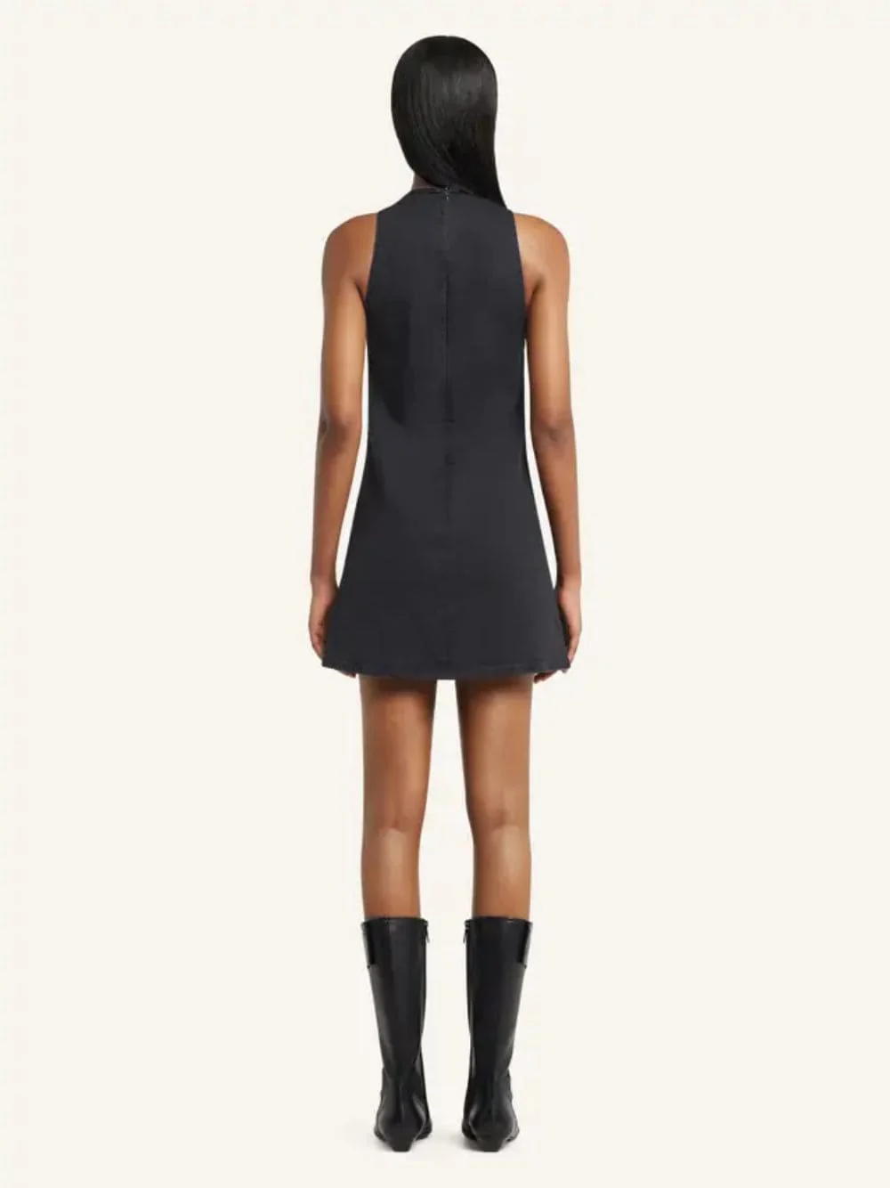 Black Heritage Sleeveless Denim Dress - Image 3
