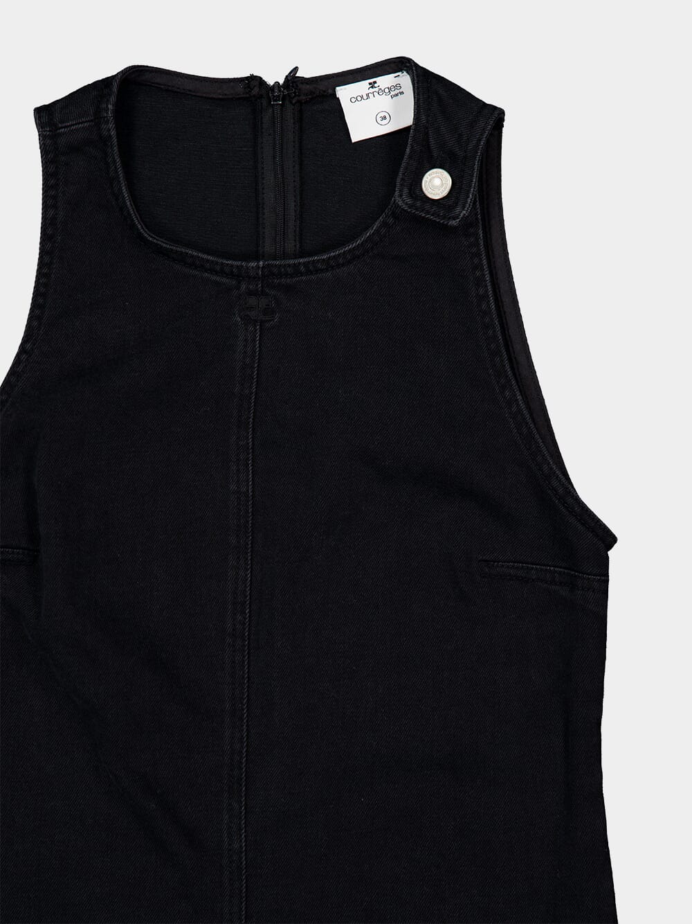 Black Heritage Sleeveless Denim Dress - Image 5