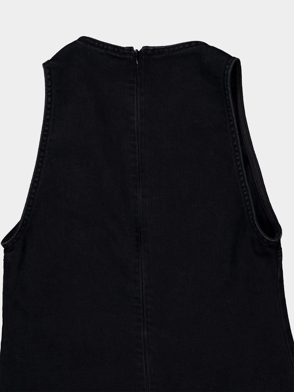 Black Heritage Sleeveless Denim Dress - Image 6
