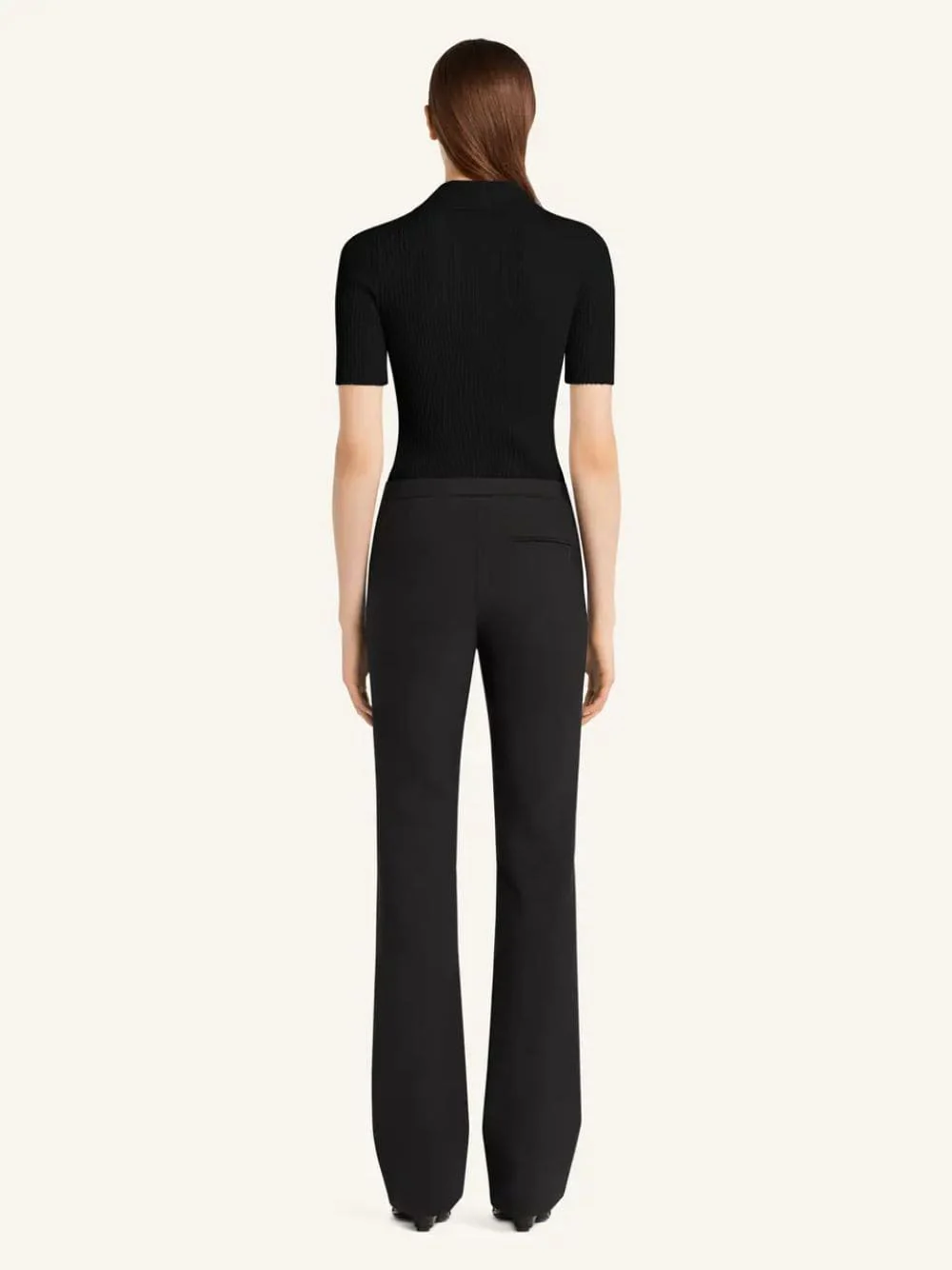 Black Iconic Rib Knit Polo Shirt - Image 3