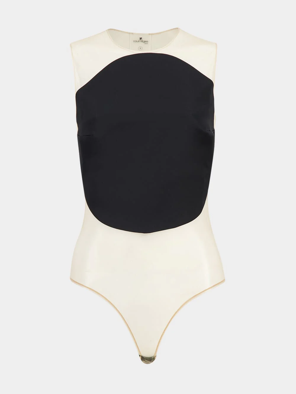 Black Illusion Circle Satin Bodysuit