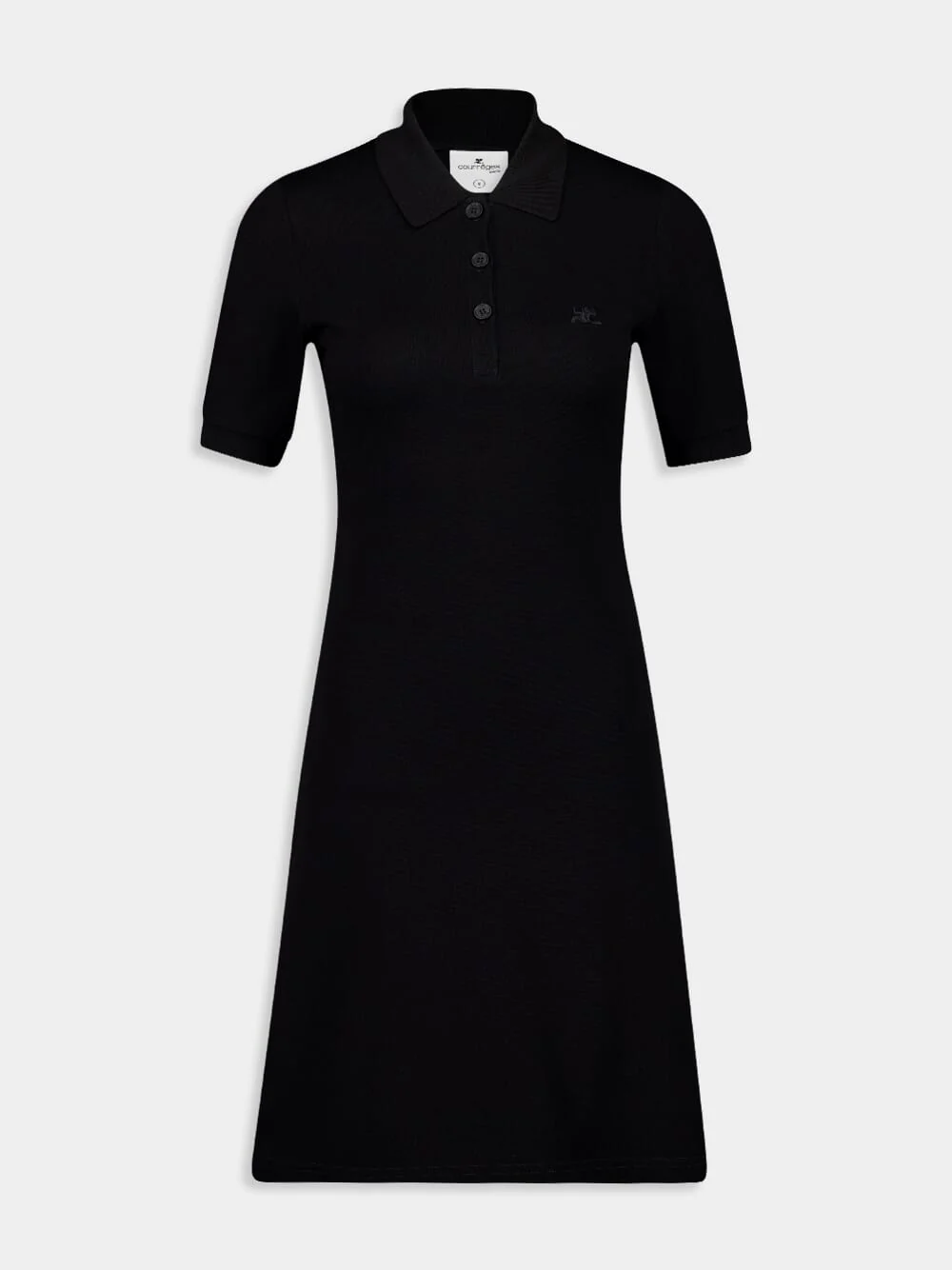 Black Mini Piqué Polo Dress