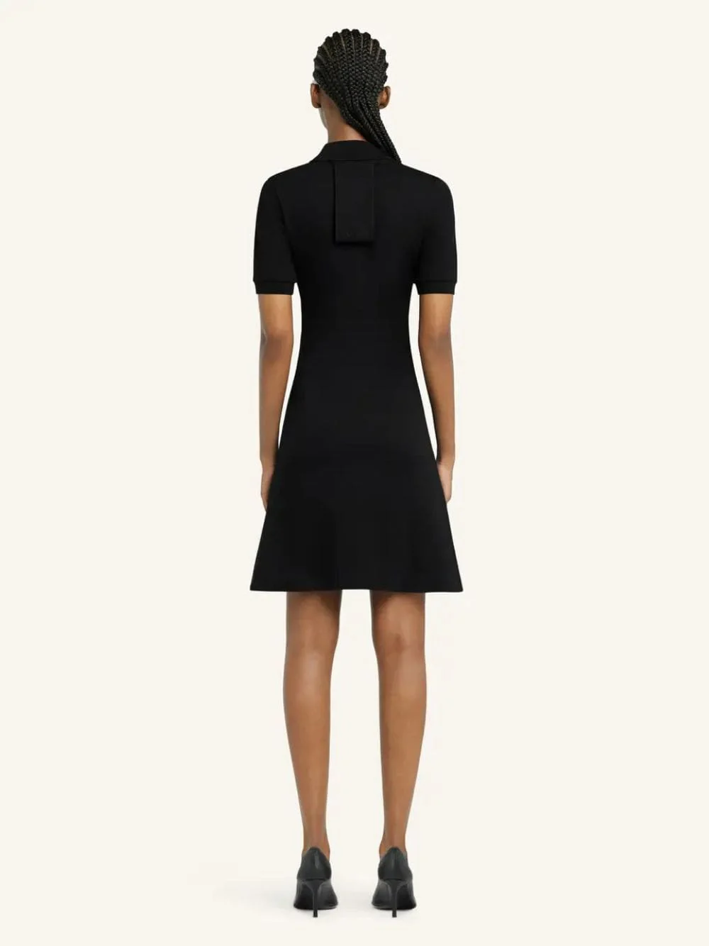 Black Mini Piqué Polo Dress - Image 4