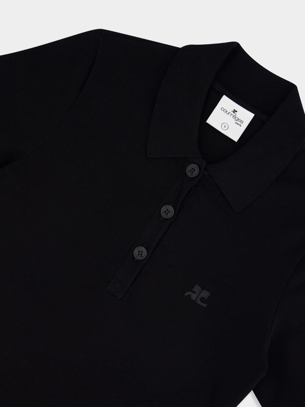 Black Mini Piqué Polo Dress - Image 5