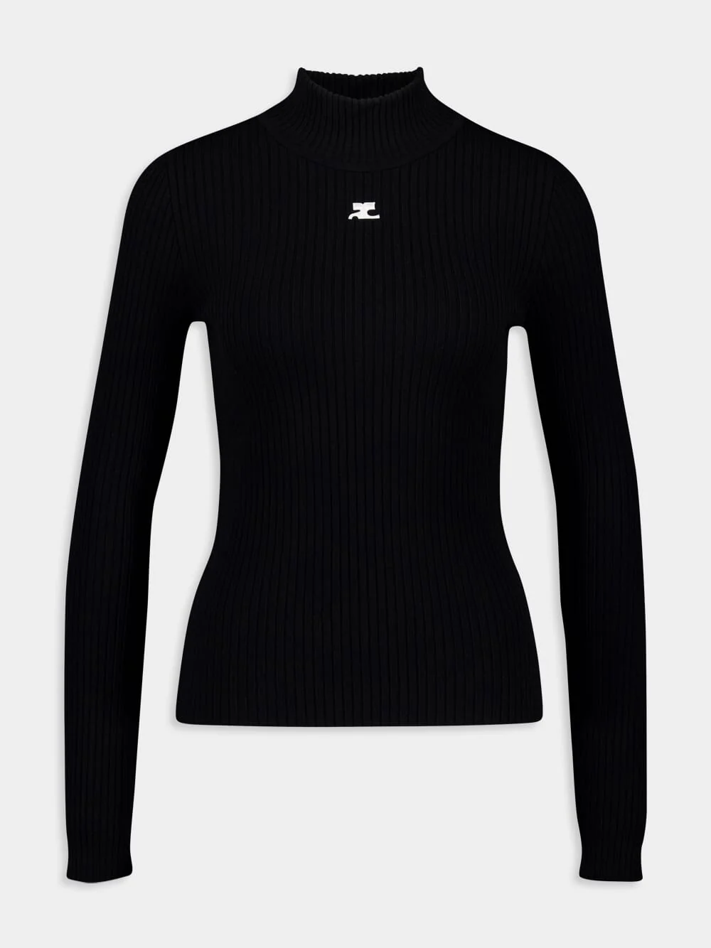 Black ReEdition Rib Knit Mockneck Sweater - Image 2