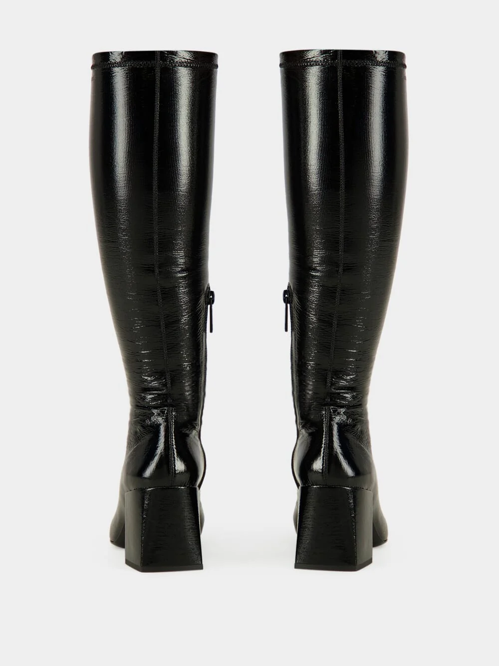 Black Reedition Vinyl Knee-High Boots - Image 4