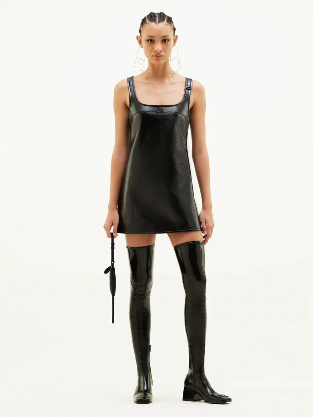 Black Reedition Vinyl Mini Dress