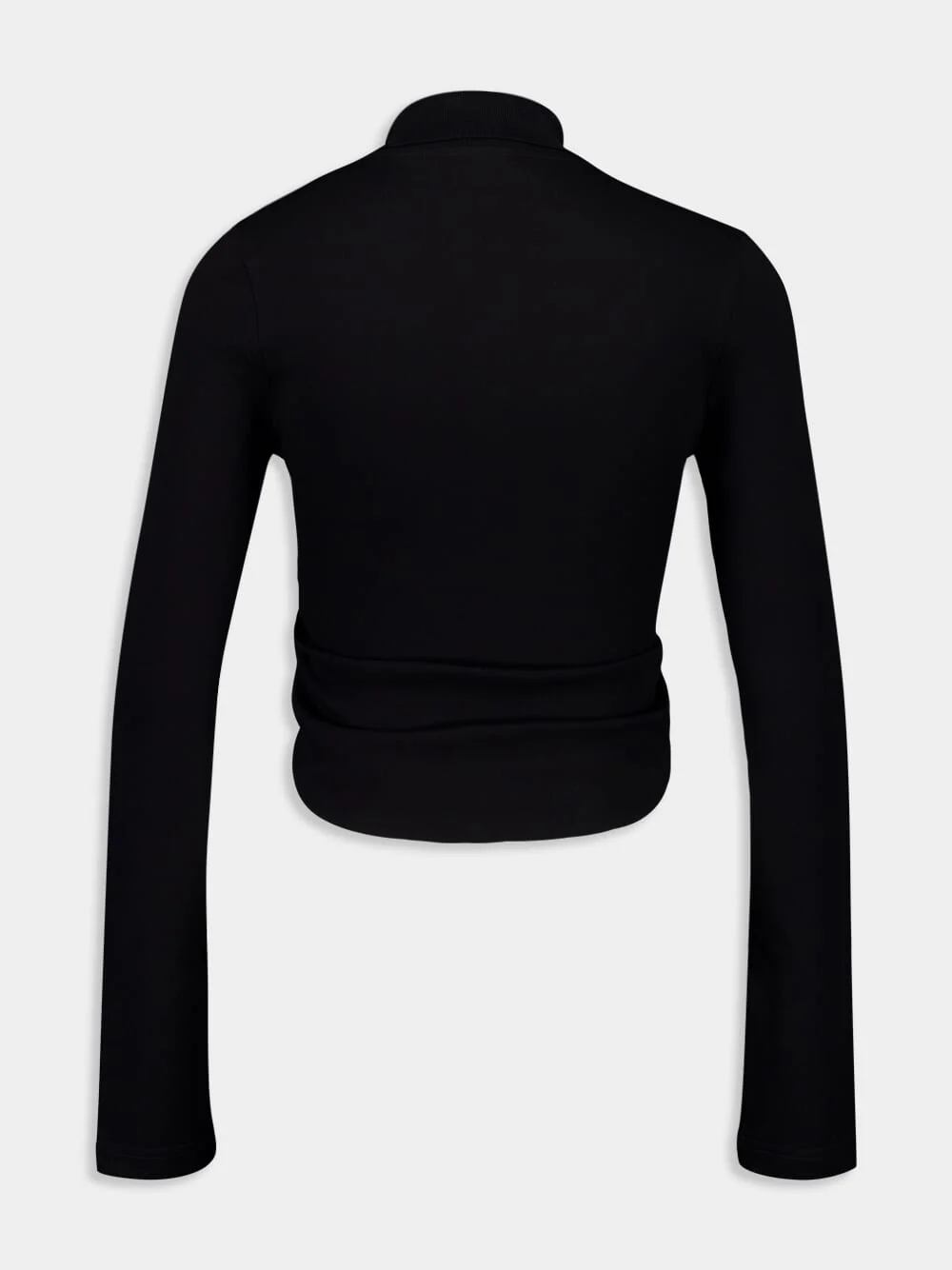 Black Twist Piqué Cropped Polo - Image 3