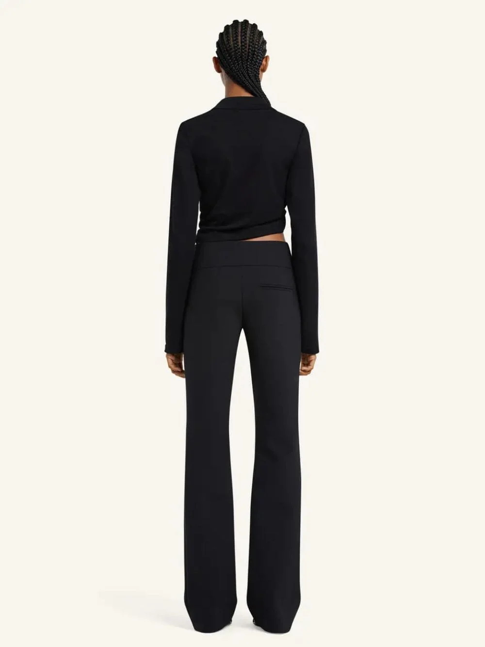 Black Twist Piqué Cropped Polo - Image 4