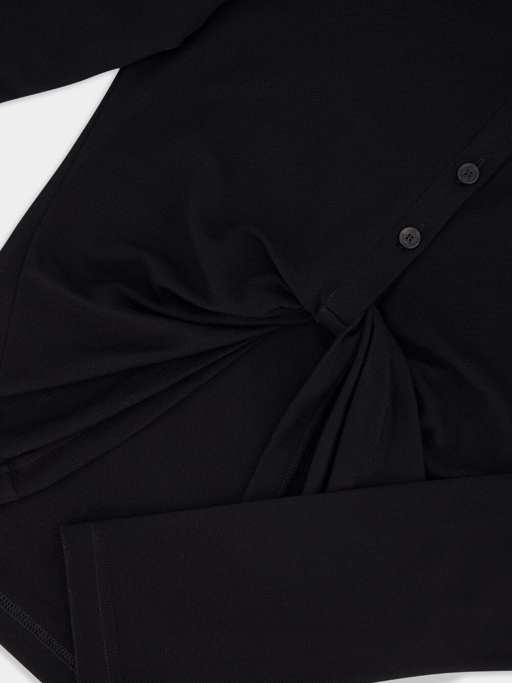 Black Twist Piqué Cropped Polo - Image 6