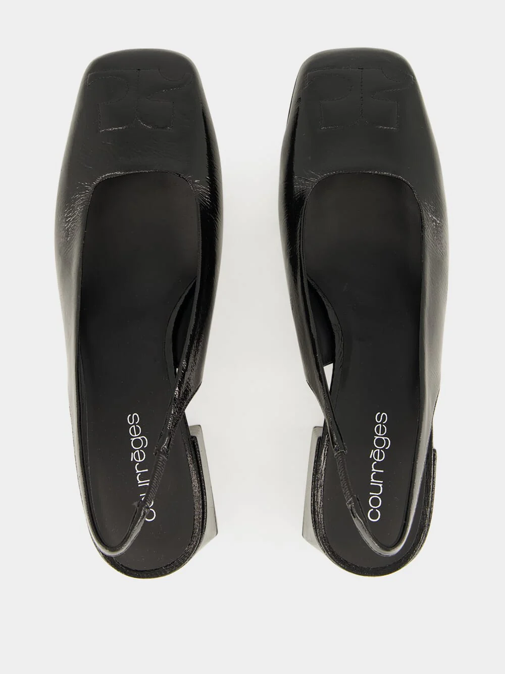 Black Vinyl Slingback Heels - Image 4