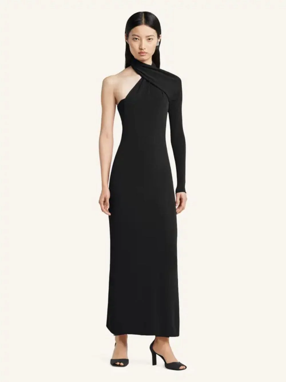 Black Wrapped Jersey Dress