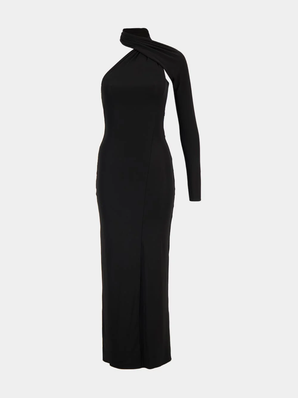 Black Wrapped Jersey Dress - Image 2