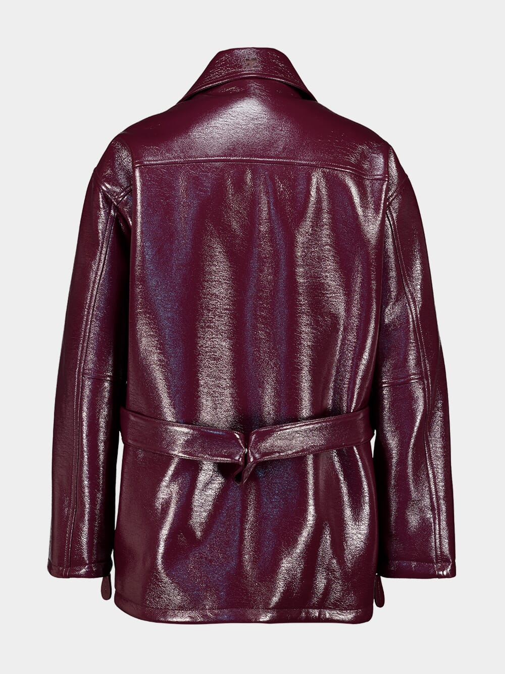 Burgundy Oversized Vinyl Jacket - Image 4